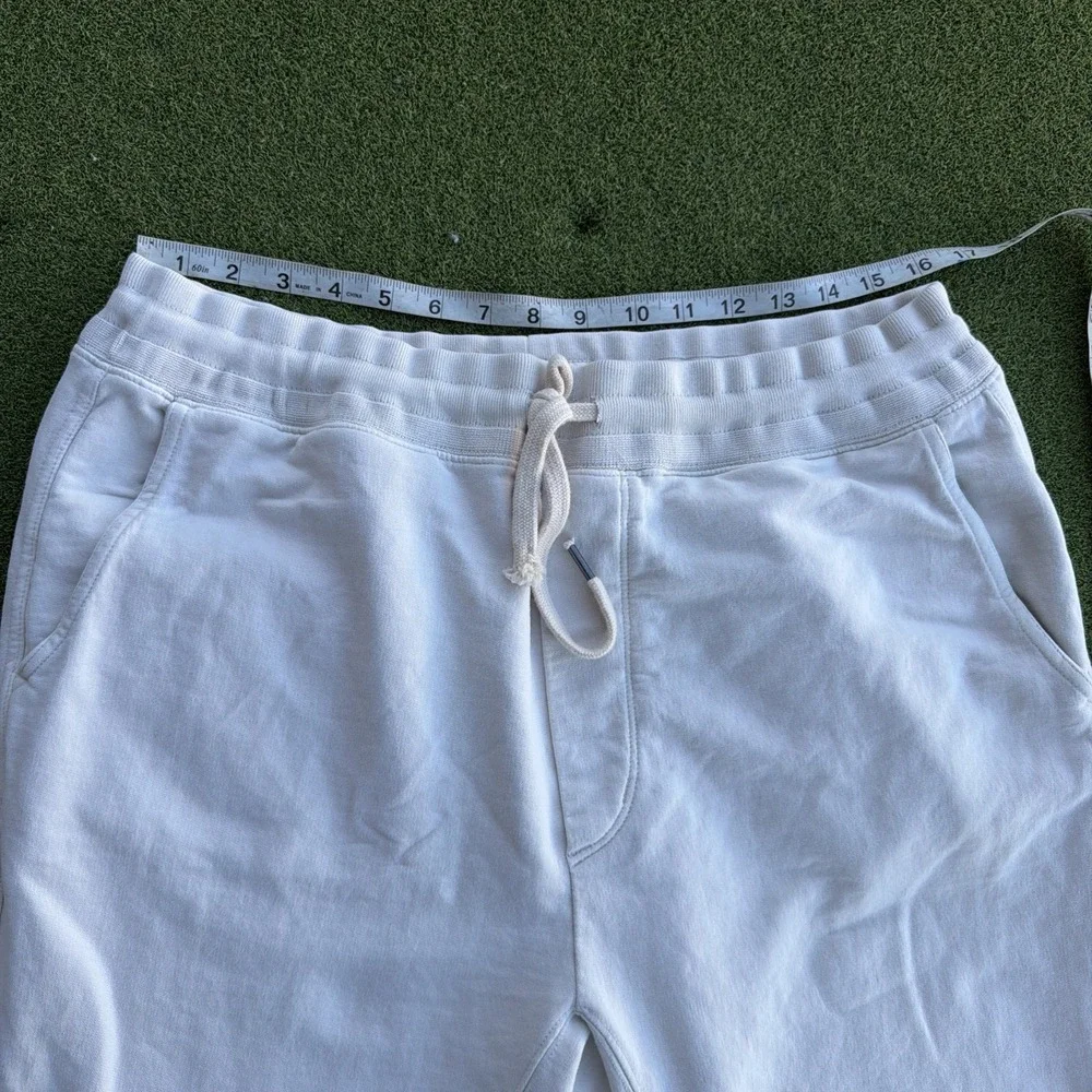 Buck Mason Sweatpants Mens XL Cream Tapered Joggers Casual Cotton Minimalist
